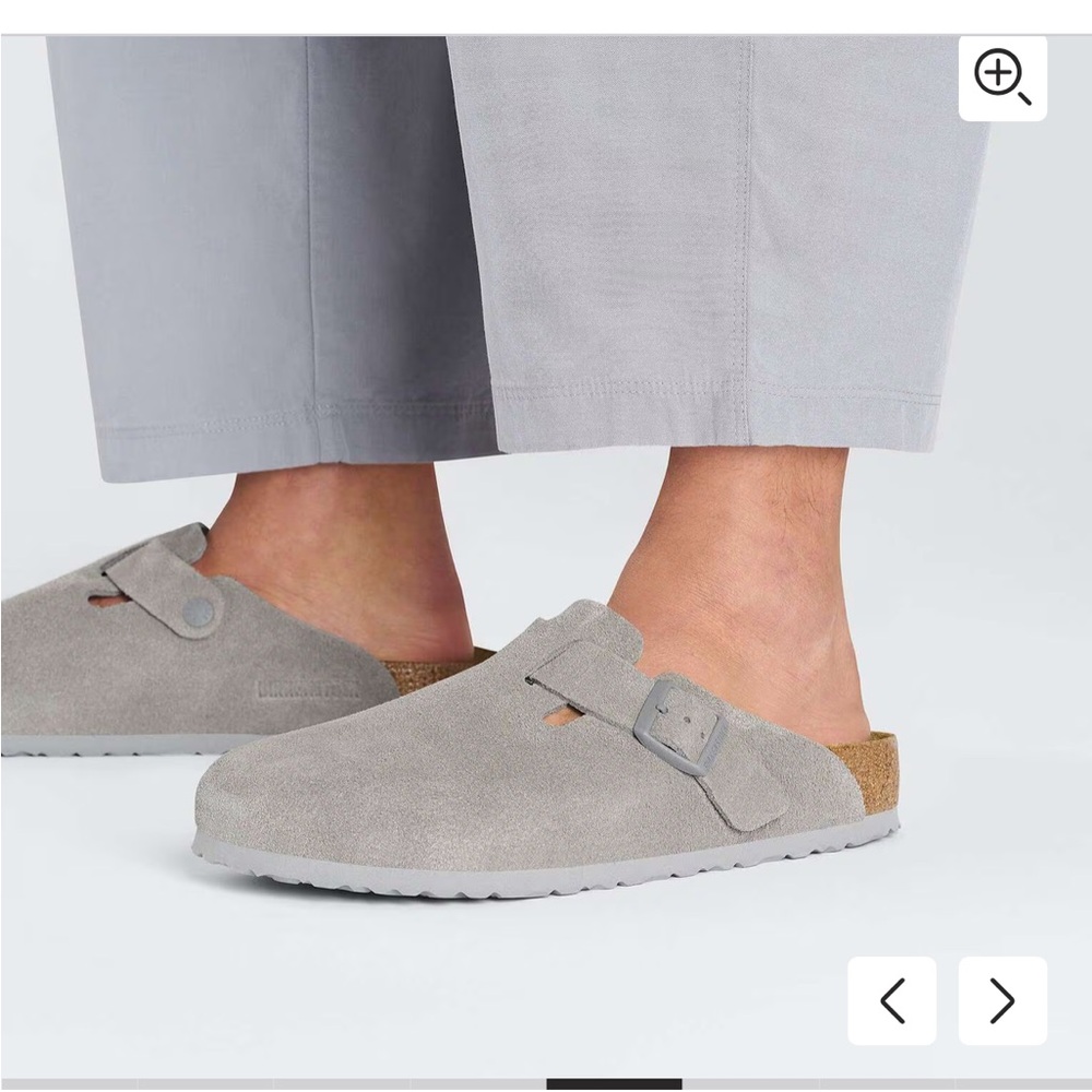 Birkenstock Gray Suede Clogs